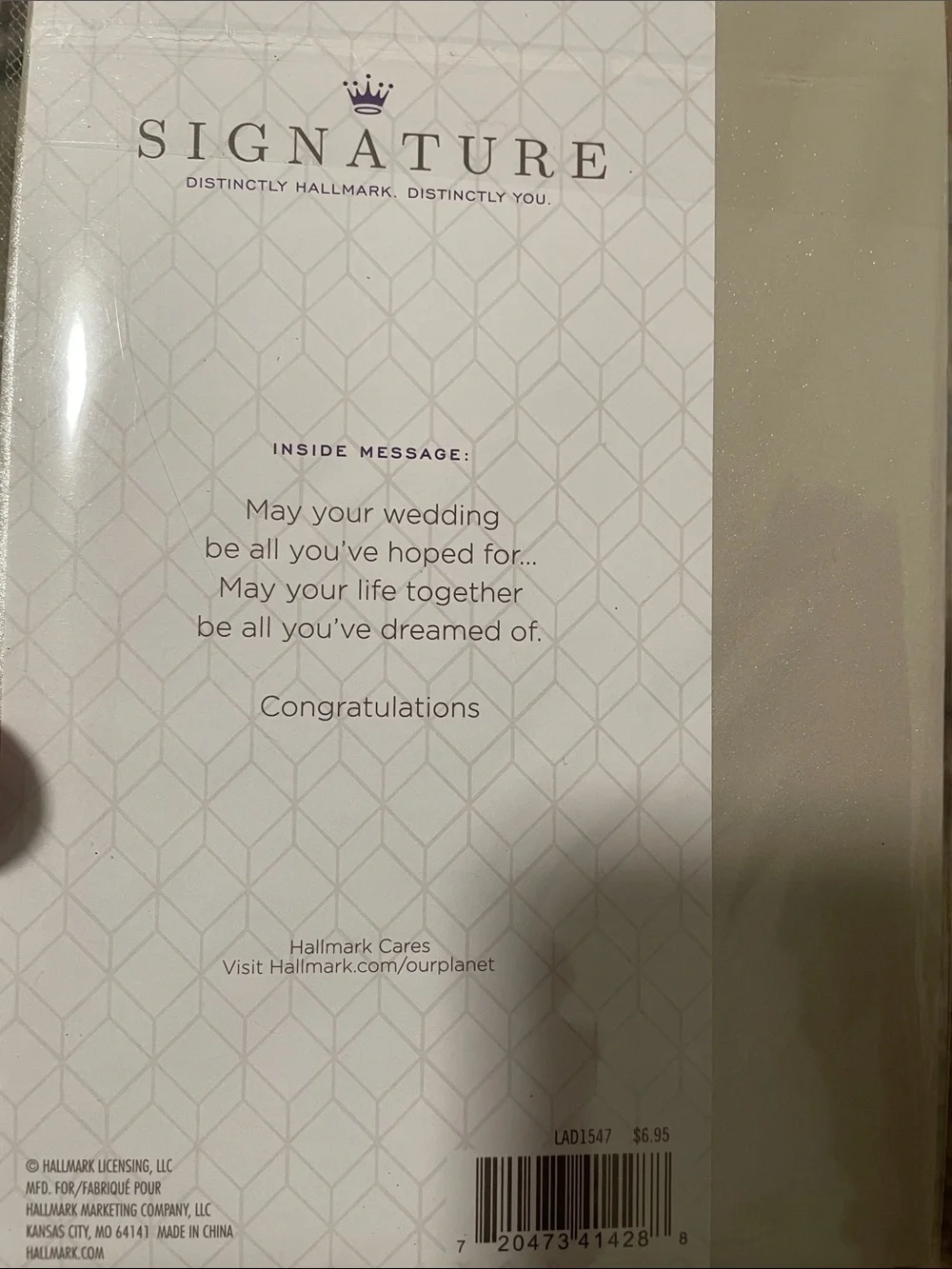 🖤5/$25 new hallmark signature wedding card silver envelope